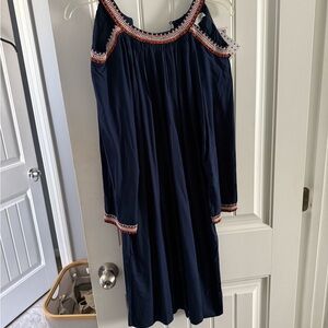Gretchen Scott Designs Navy Cold Shoulder Dress